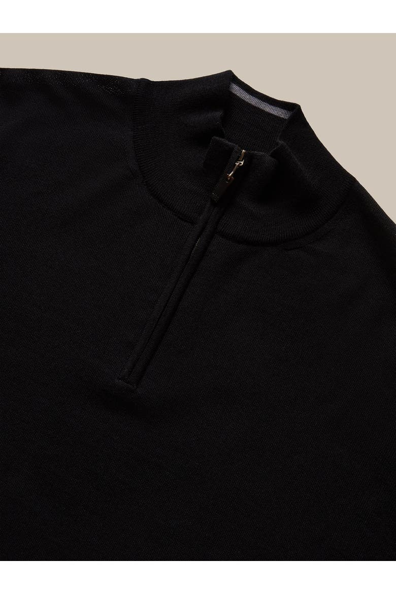 Eastwood Quarter Zip Sweater, Alternate, color, Black with Gray Tipping
