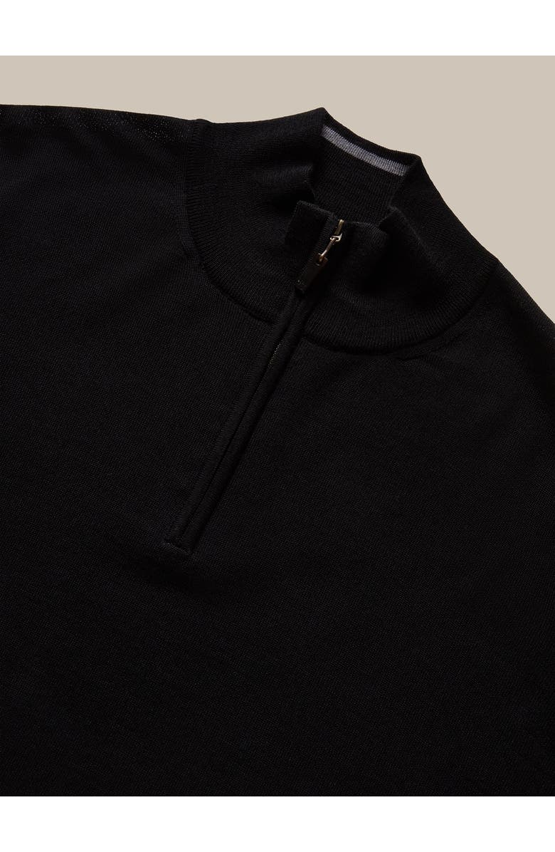 Robert Talbott Eastwood Quarter Zip Sweater, Alternate, color, Black With Gray Tipping