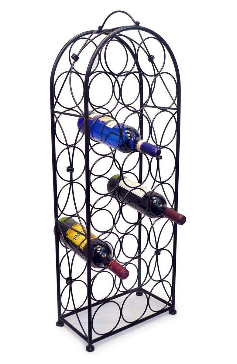 SORBUS Black 23 Bottle Bordeaux Chateau Wine Rack, Main, color,