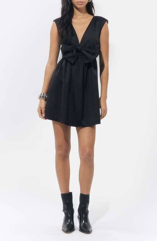 Adelyn Rae Elaine Taffeta Bow Minidress in Black  product