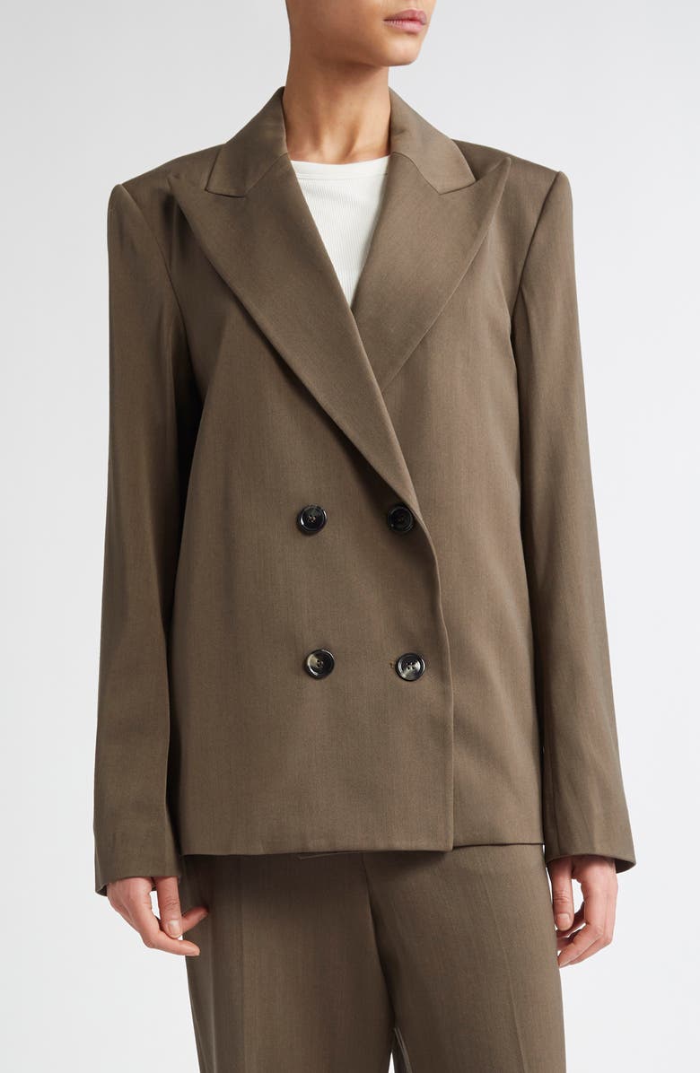 TEURN STUDIOS Virgin Wool Double Breasted Blazer, Main, color, 
