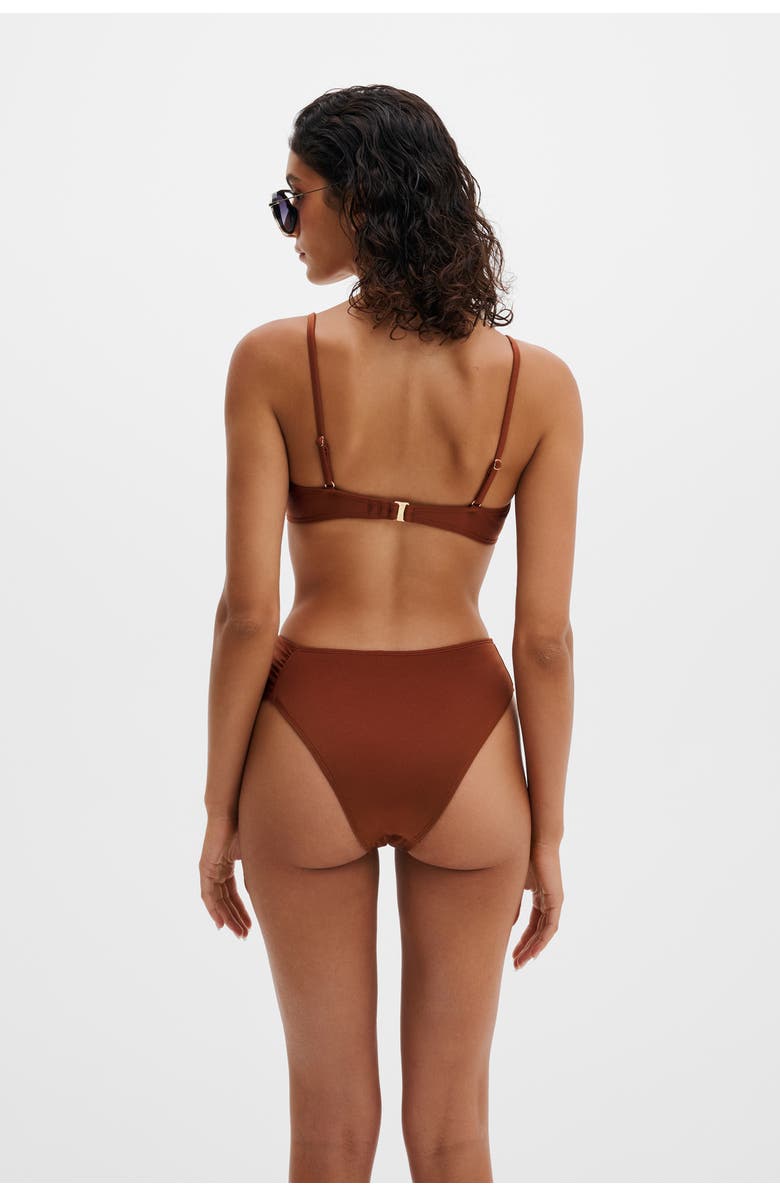 Malina Tovere Cheeky High Rise Bikini Bottom, Alternate, color, Rust