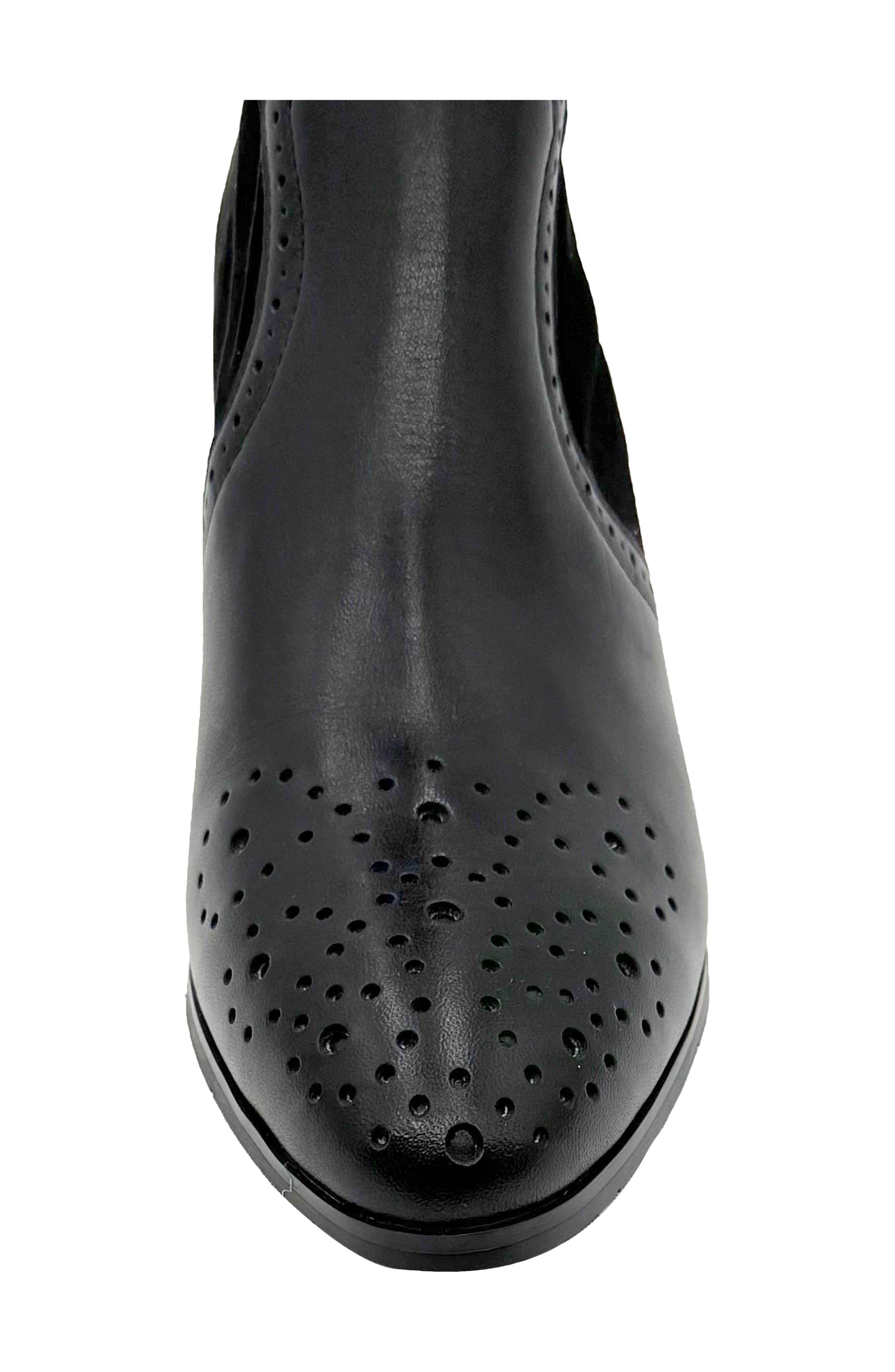 CHELSEA CREW Lima Brogue Boot, Alternate, color, Black Leather