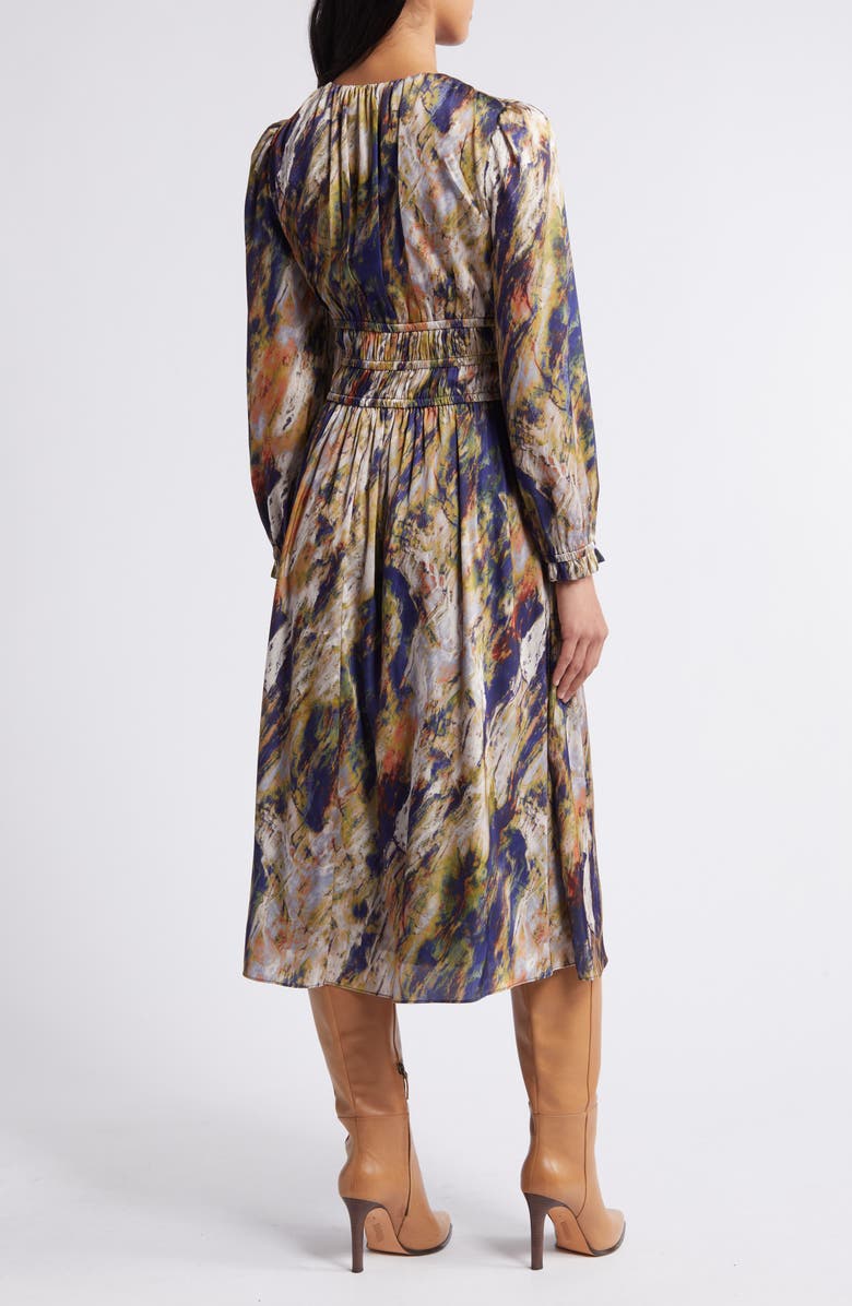 Julia Jordan Abstract Print Long Sleeve Midi Dress, Alternate, color,
