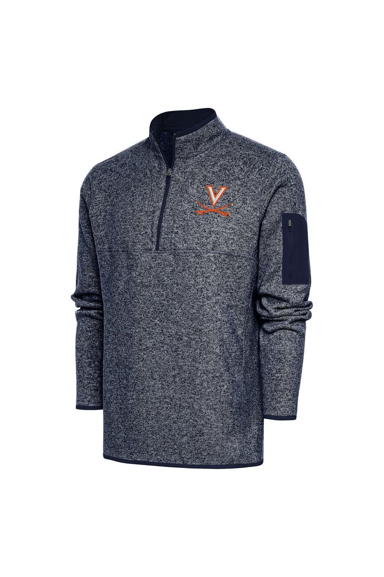 Men's Antigua Navy Virginia Cavaliers Fortune Half-Zip Sweatshirt, Main, color, Navy