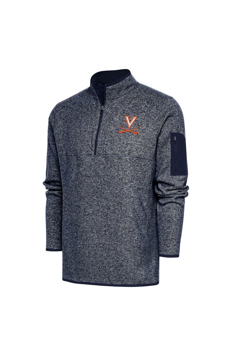 ANTIGUA Men's Antigua Navy Virginia Cavaliers Fortune Half-Zip Sweatshirt, Main, color,