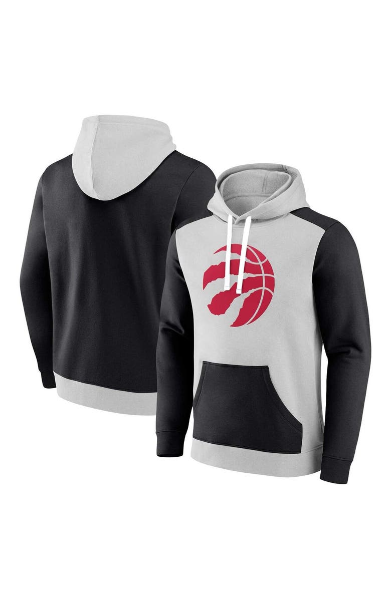 FANATICS Men's Fanatics Branded Gray/Black Toronto Raptors Arctic Colorblock Pullover Hoodie, Main, color, Gray