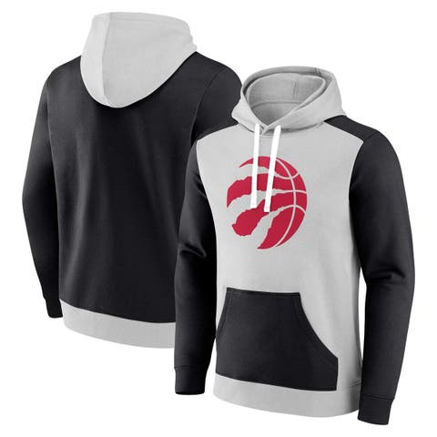 Men's Fanatics Branded Gray/Black Toronto Raptors Arctic Colorblock Pullover Hoodie