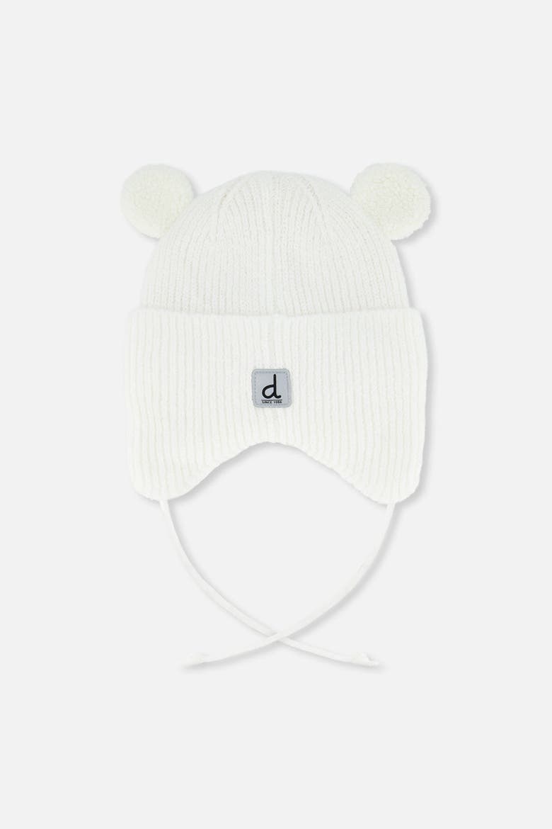 Teddy Bear Ear Flap Fleece Lined Winter Knit Hat, Alternate, color, Off-White