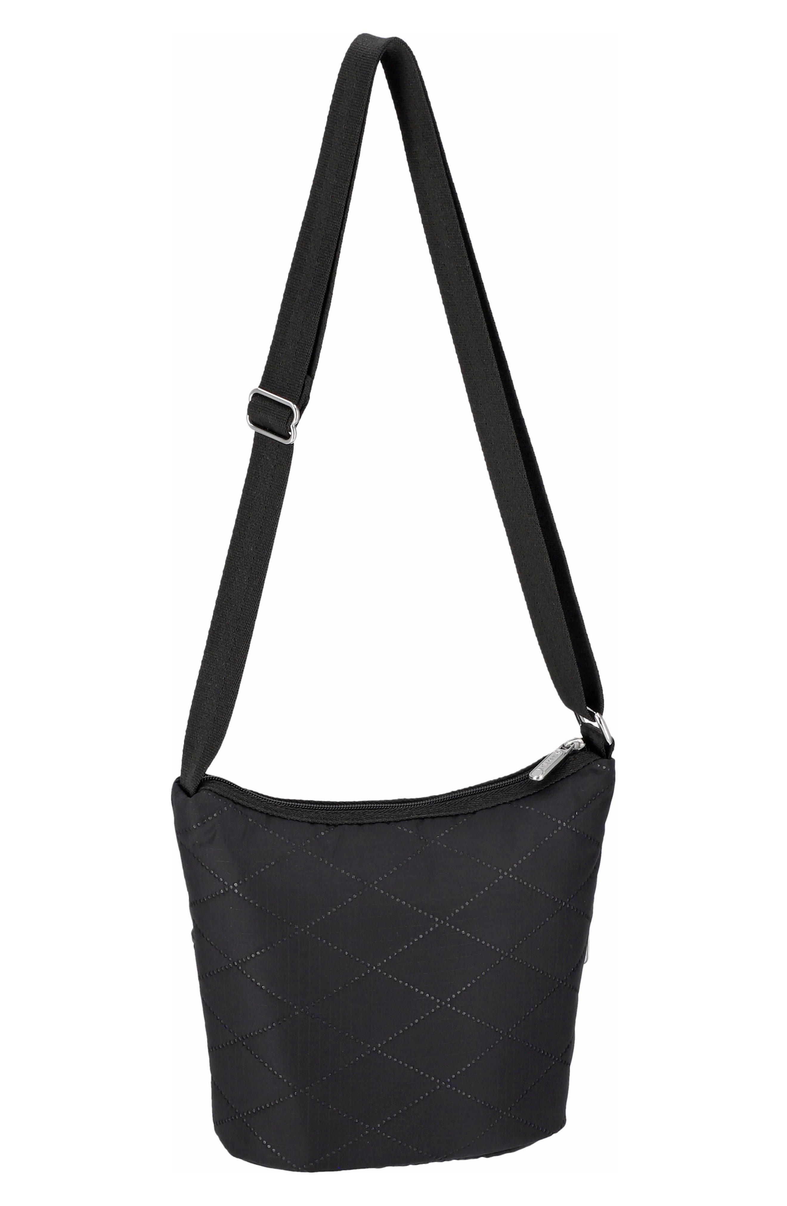LeSportsac Mini Bucket Shoulder Bag, Alternate, color, Black Cross Deboss