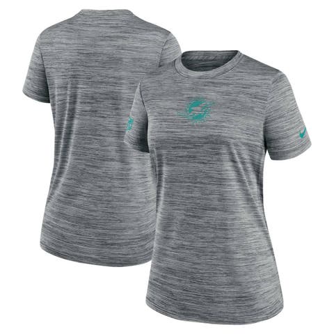 Women's Nike Gray Miami Dolphins Sideline Velocity Dri-FIT T-Shirt