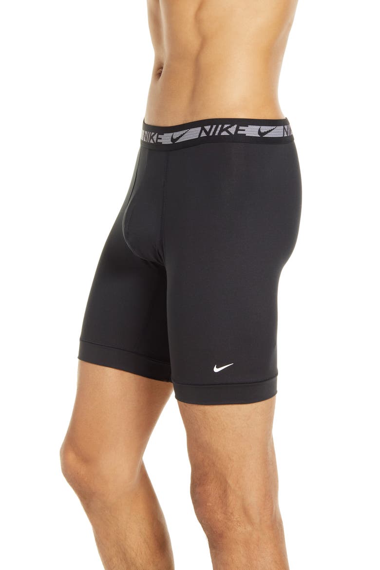 Flex Micro 3-Pack Long Boxer Briefs, Alternate, color, BLACK