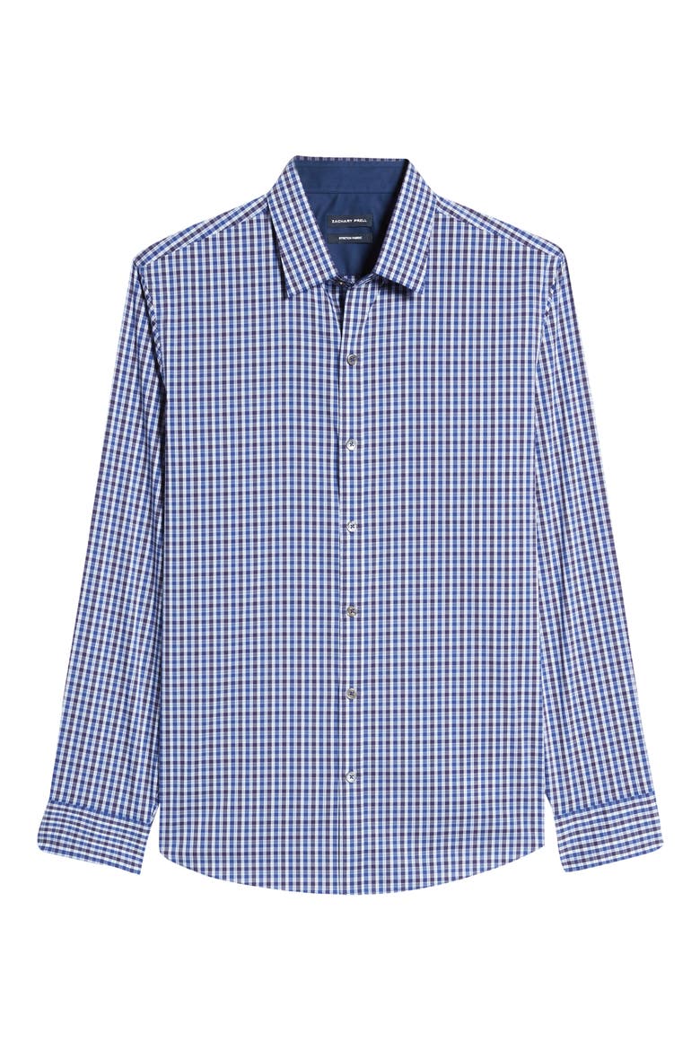 Classic Fit Check Button-Up Shirt, Alternate, color, BLUE
