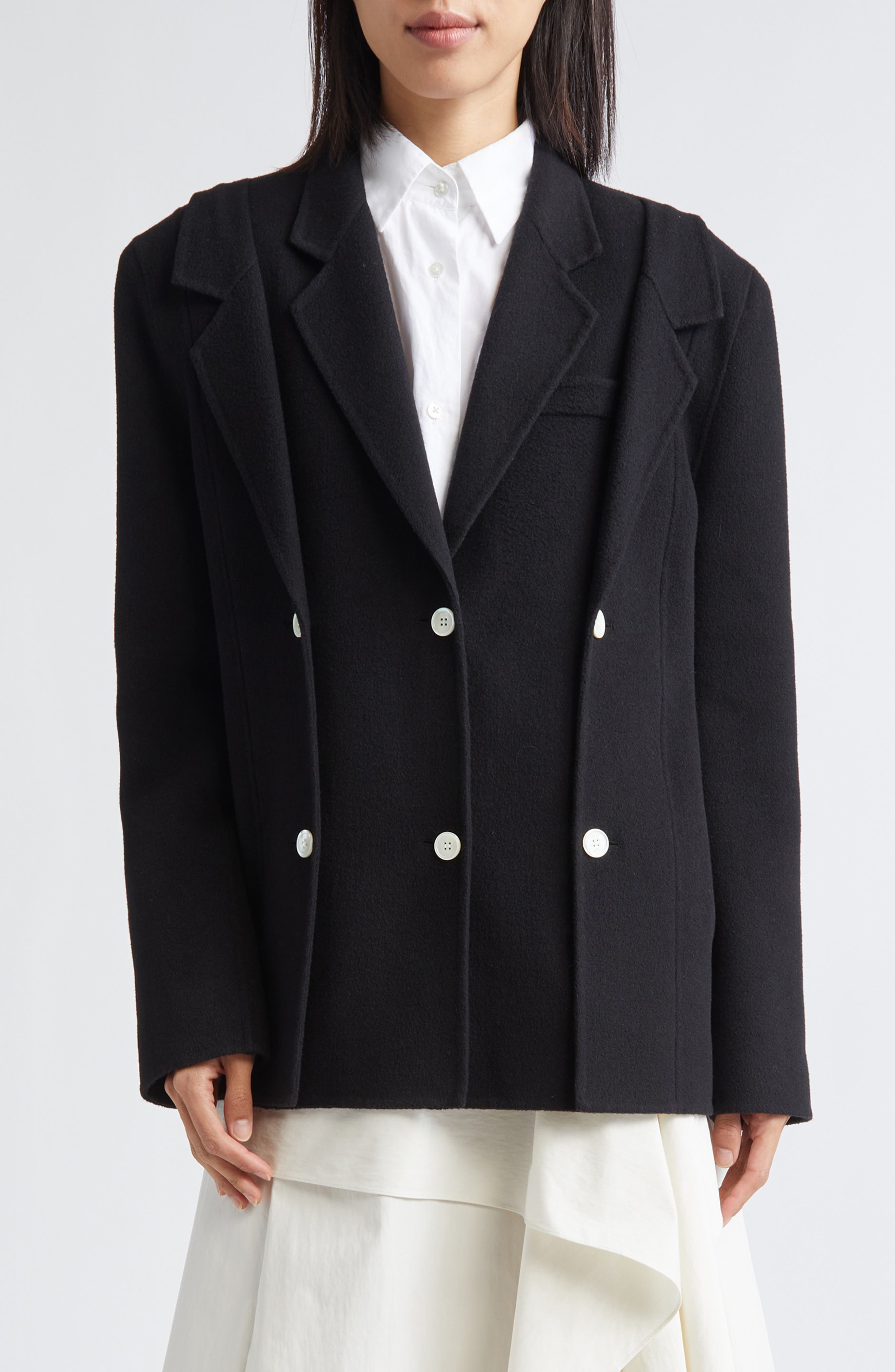 Handmade Double Lapel Wool & Cashmere Jacket