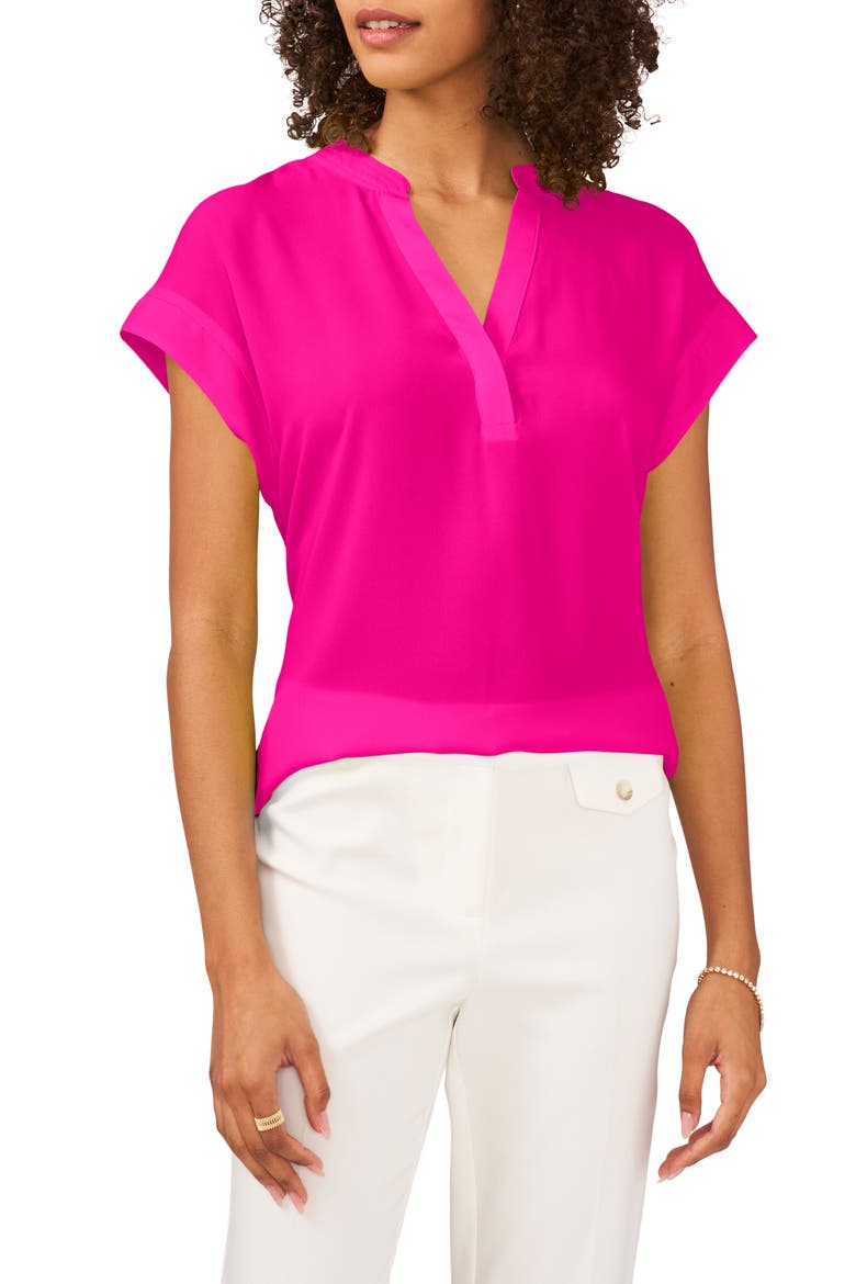 Split Neck Georgette Blouse, Main, color, EXUBERANT