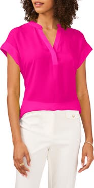 Chaus Split Neck Georgette Blouse