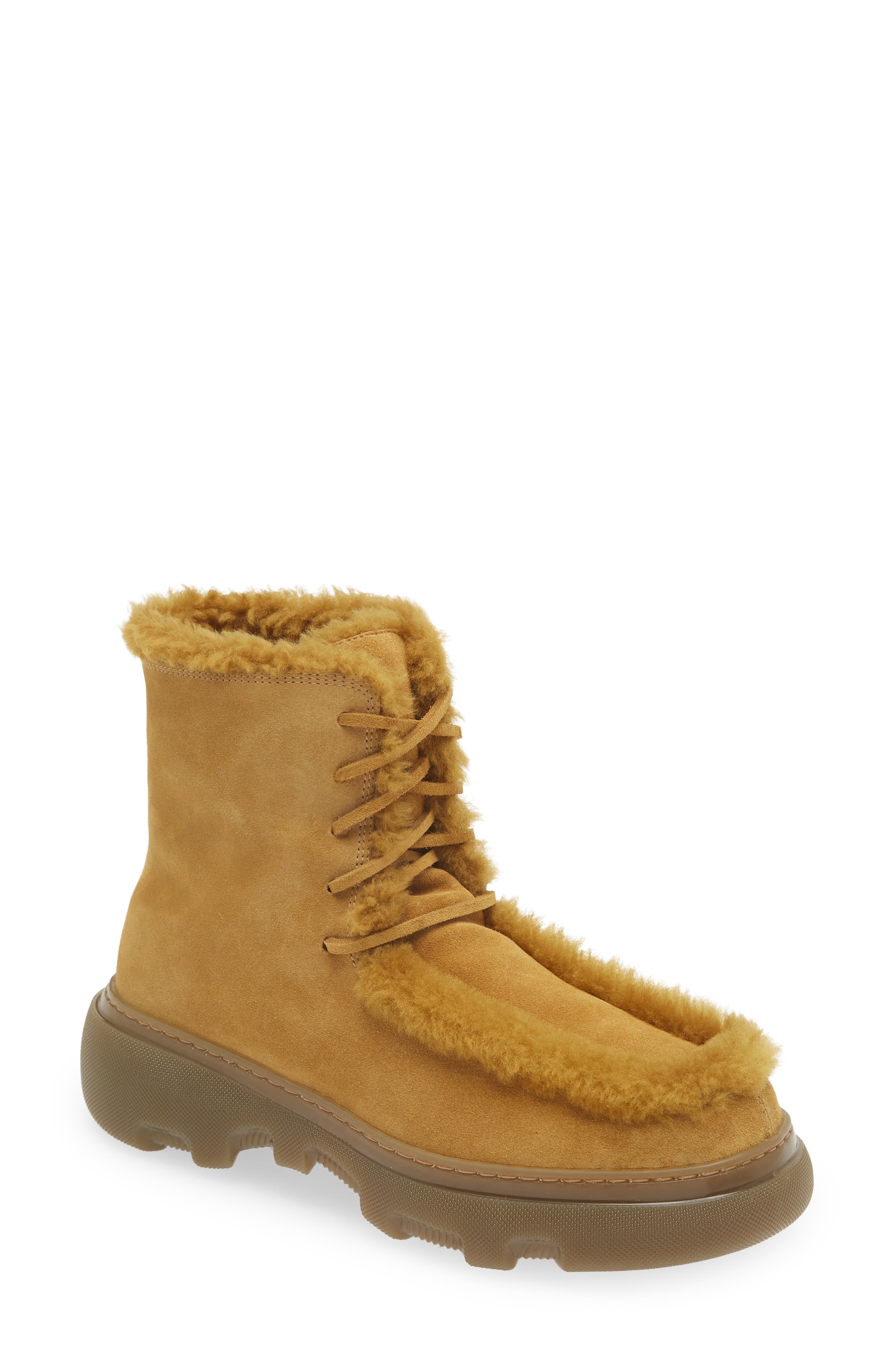 Burberry Genuine Shearling Creeper Boot, Main, color, 