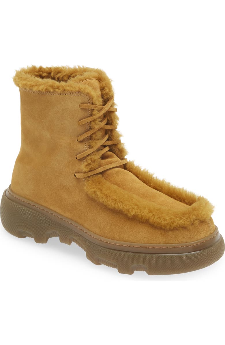 Burberry Genuine Shearling Creeper Boot, Main, color,