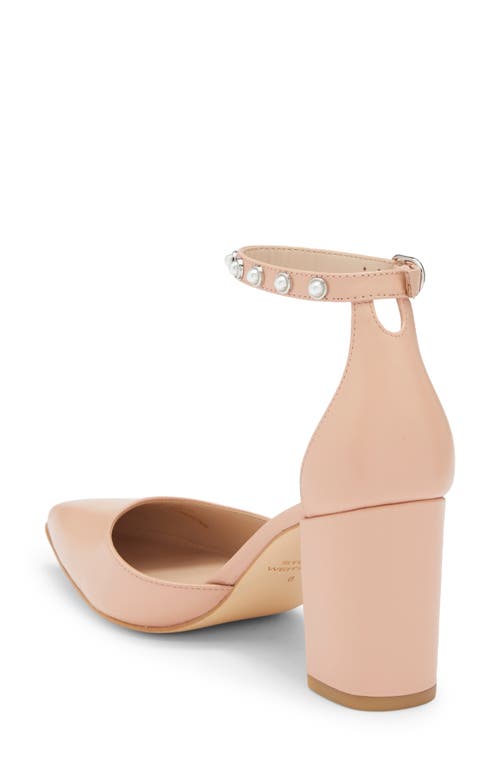 Stuart Weitzman Faux Pearl Block Heel Pump