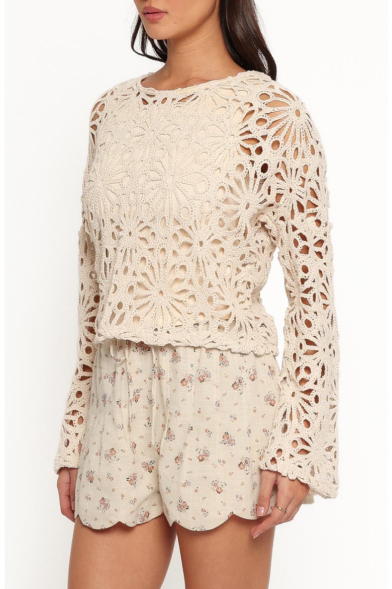 Rowley Crochet Cotton Top, Alternate, color, NATURAL