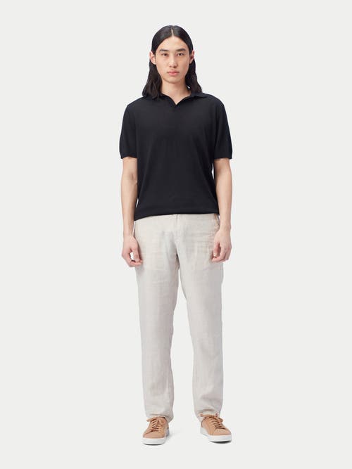 Gobi Mongolian Cashmere Silk Cashmere Polo Shirt In Black
