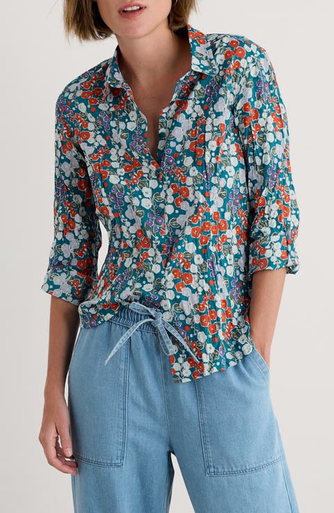 Larissa Floral Organic Cotton Button-Up Shirt