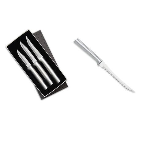 3 Piece Paring Knives Galore Set & 5-Inch Tomato Slicer Stainless Steel Serrated Blade