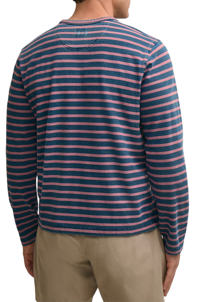 Brooks Brothers Mariner Stripe Long Sleeve Cotton T-Shirt, Alternate, color, Indigo/ Red
