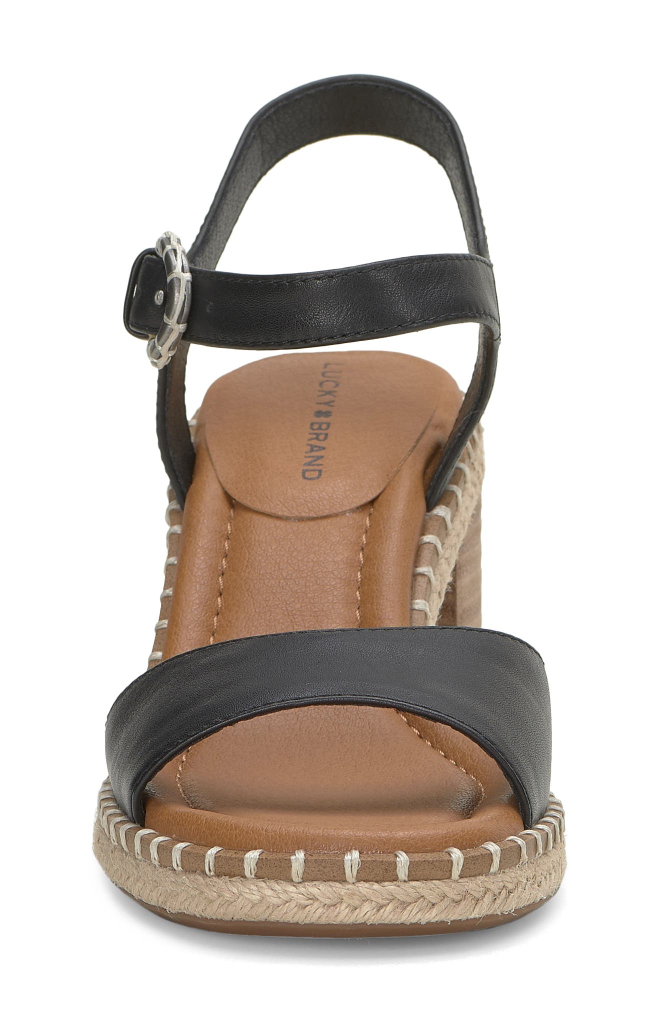 Lucky Brand Jennyl Ankle Strap Espadrille Sandal, Alternate, color, Black Milkol