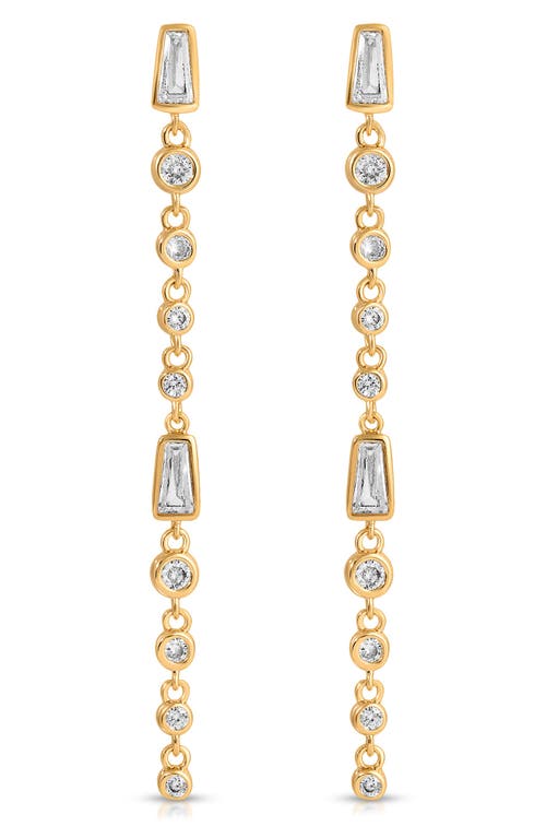 Ettika Cubic Zirconia Linear Earrings In Gold