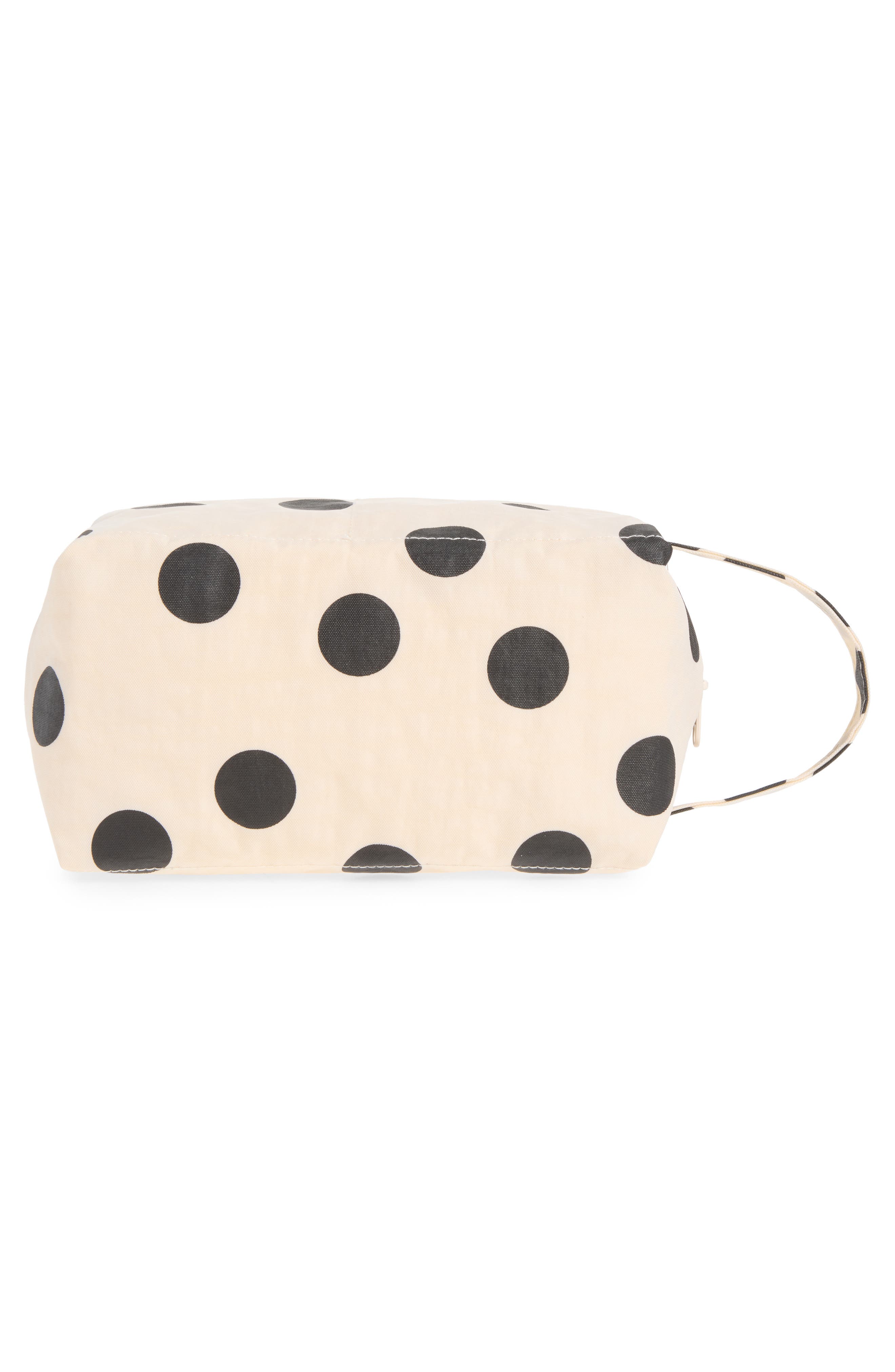 Dopp Kit, Alternate, color, CREAM AND BLACK POLKA DOT
