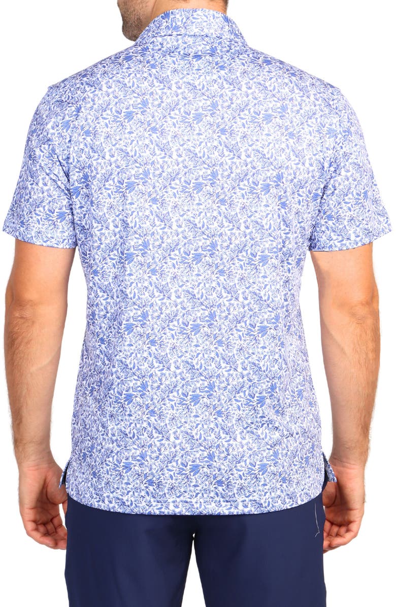 TailorByrd Floral Print Performance Polo, Alternate, color, Blue