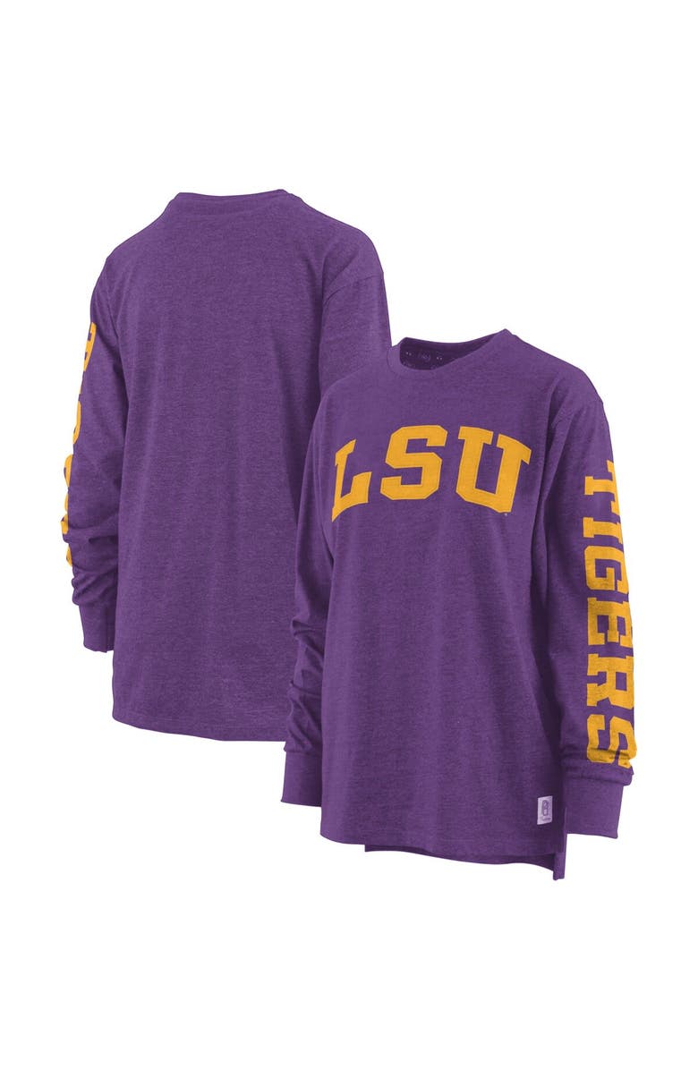 PRESSBOX Women's Pressbox Purple LSU Tigers Plus Size Two-Hit Canyon Long Sleeve T-Shirt, Main, color, 