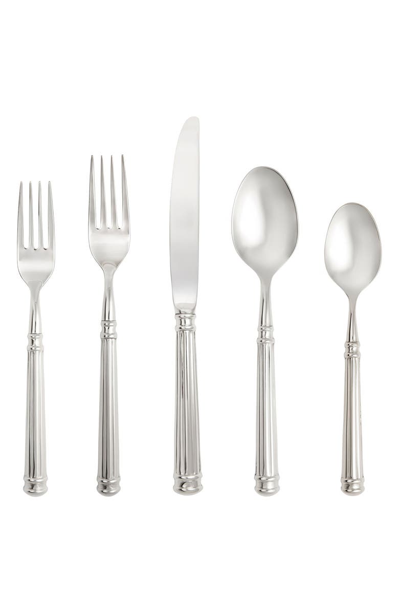 Fortessa Nyssa Hollow 20-Piece Flatware Set, Main, color, Silver