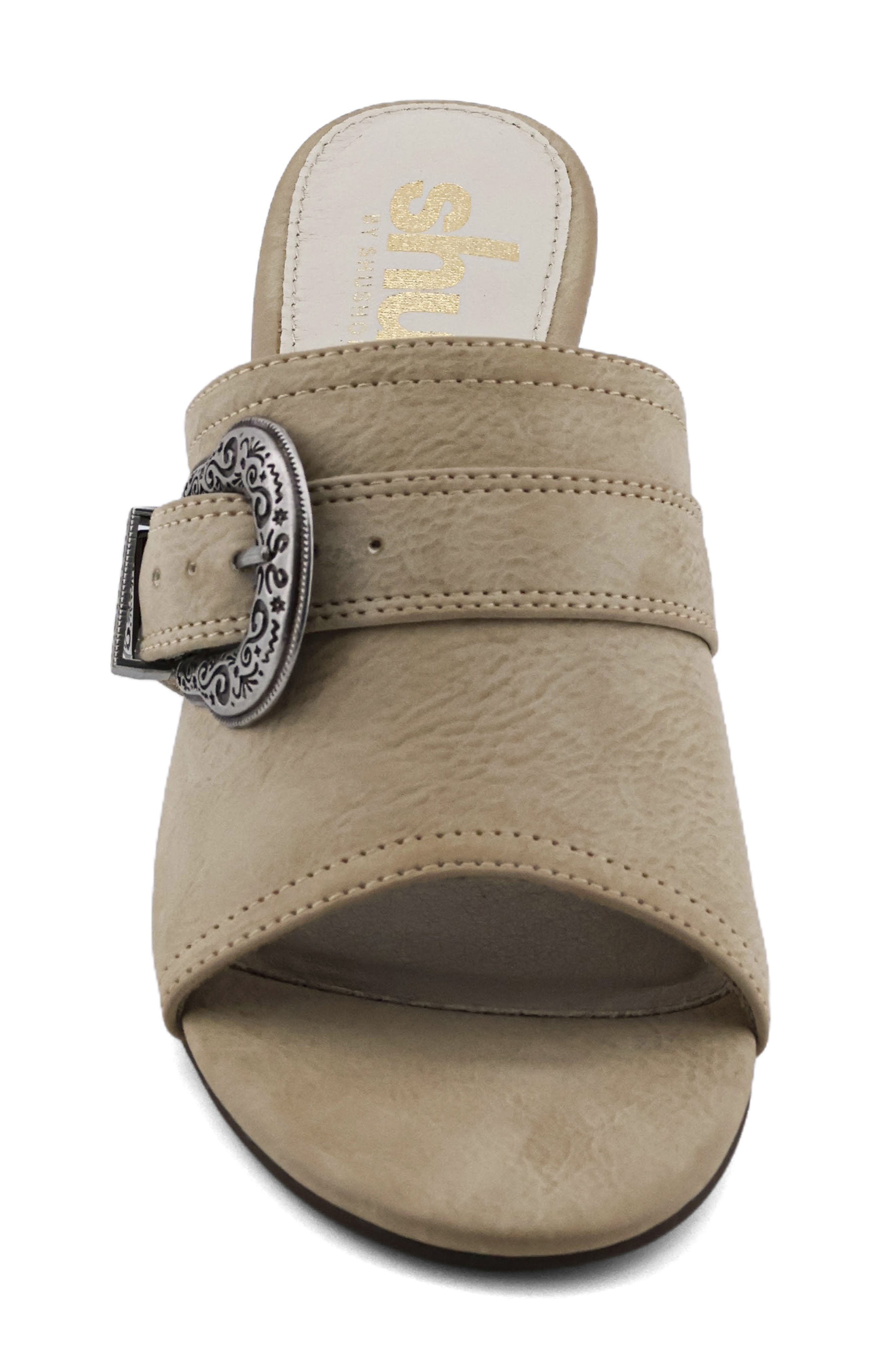 Giselle Faux Leather Slide Sandal, Alternate, color, IVORY