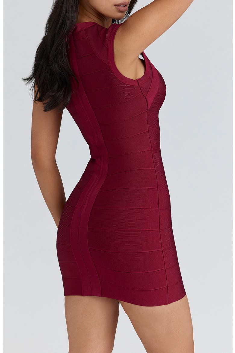 The Icon Bandage Minidress, Alternate, color, WINE