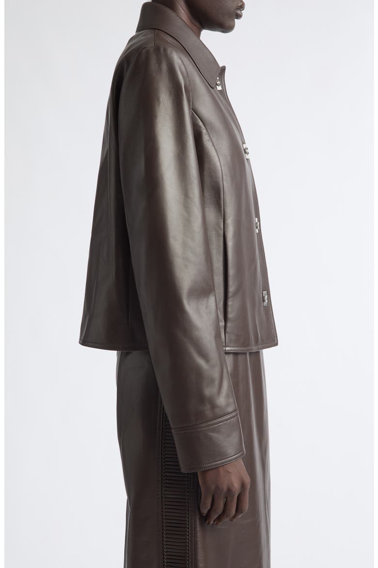 Boxy Lambskin Leather Jacket, Alternate, color, EXPRESSO/ ESPRESSO