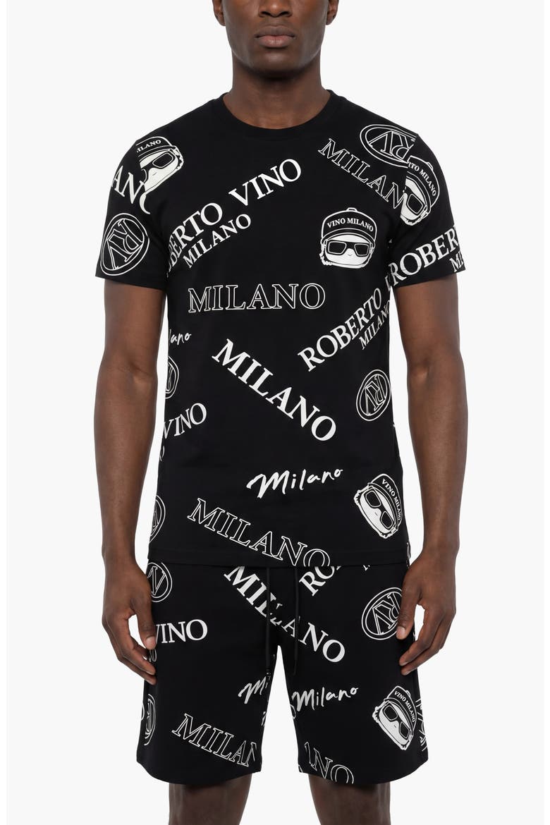 All Over Icon Short Set, Main, color, Black