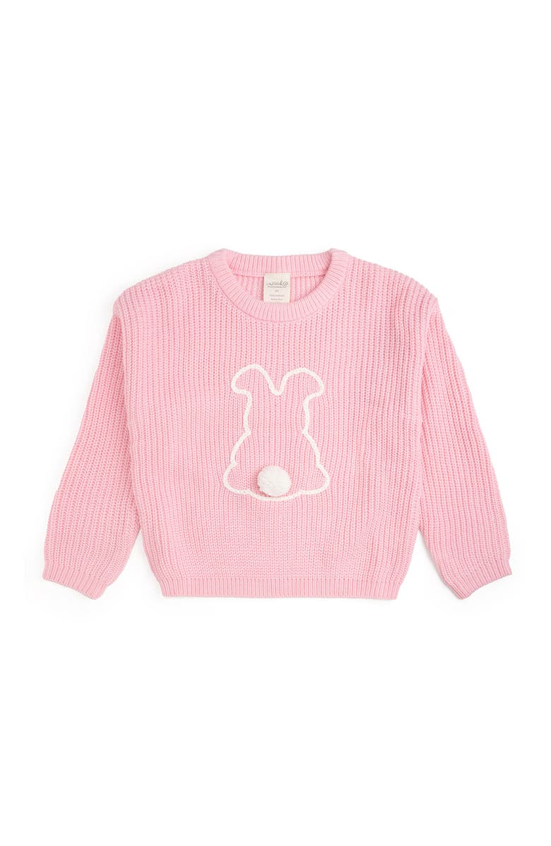 Sweet Wink Easter Bunny Knit Sweater, Main, color, Pink