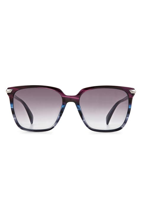 55mm Gradient Rectangle Sunglasses