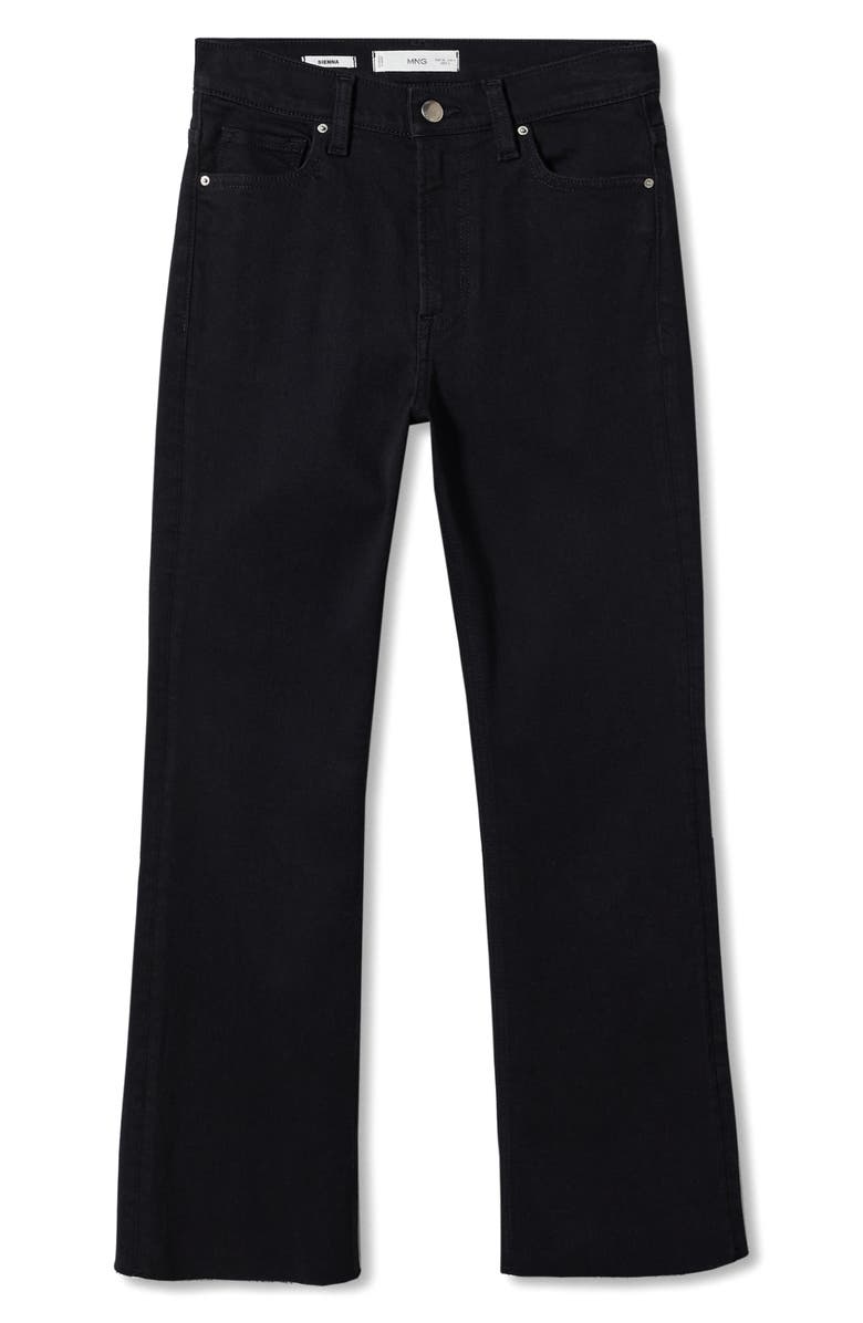 MANGO Raw Hem Crop Flare Jeans, Alternate, color, 
