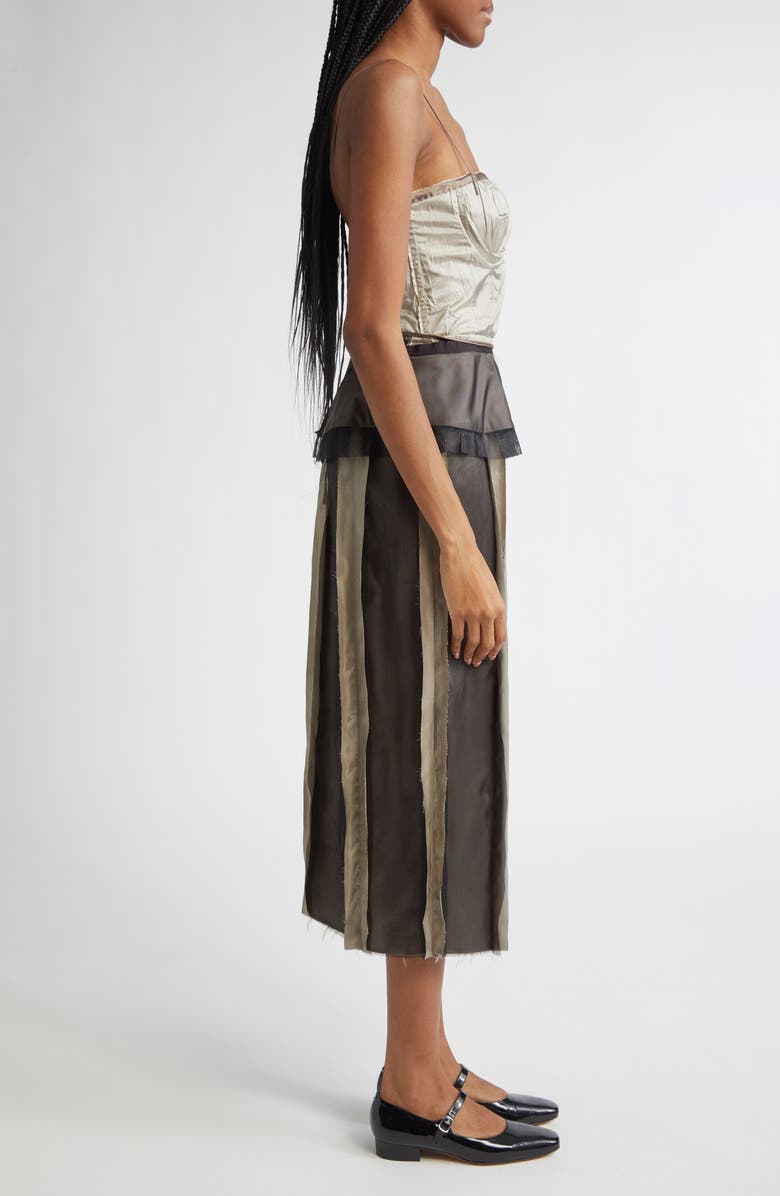 Maison Margiela Inside Out Effect Bustier Silk Midi Dress, Alternate, color, 