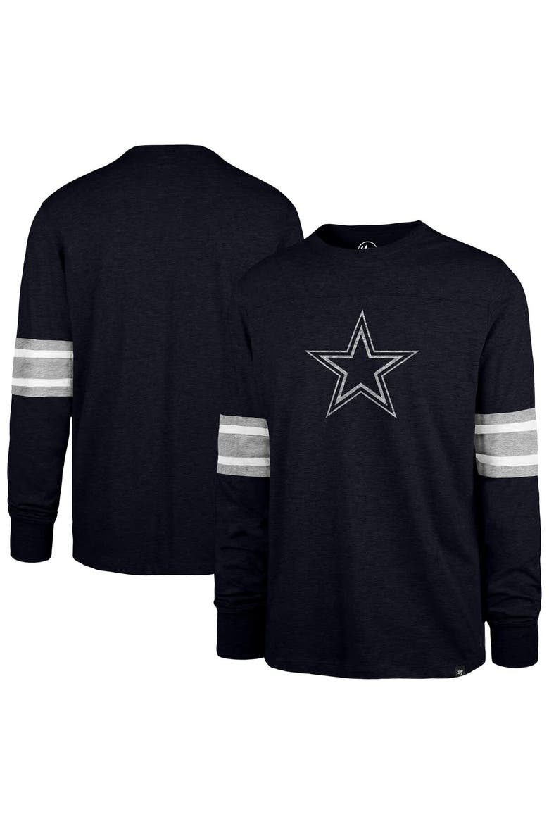 Men's '47 Navy Dallas Cowboys Premier Brex Long Sleeve T-Shirt, Main, color, Navy