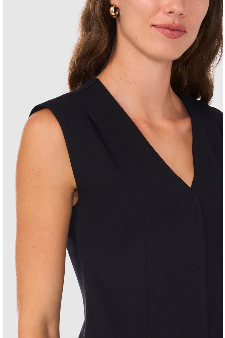 V-Neck Ponte Knit Top, Alternate, color, RICH BLACK 060