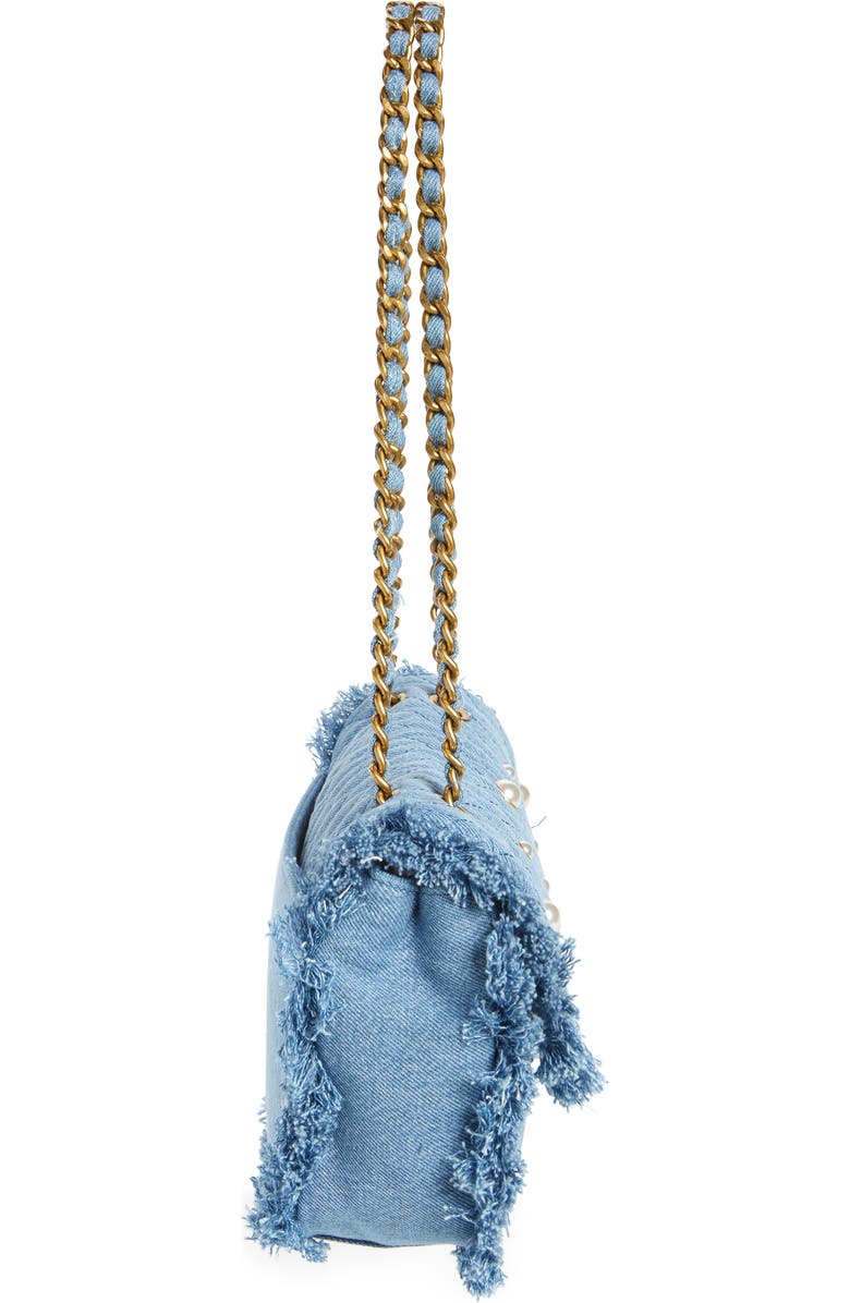 KARL LAGERFELD PARIS Medium Agyness Quilted Denim Convertible Shoulder Bag, Alternate, color,