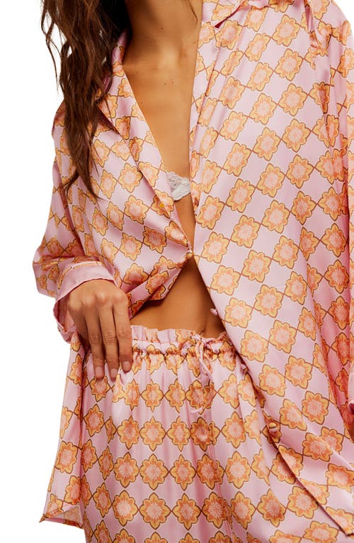 Free People Dreamy Days Print Pajamas In Sweet Lilac Combo