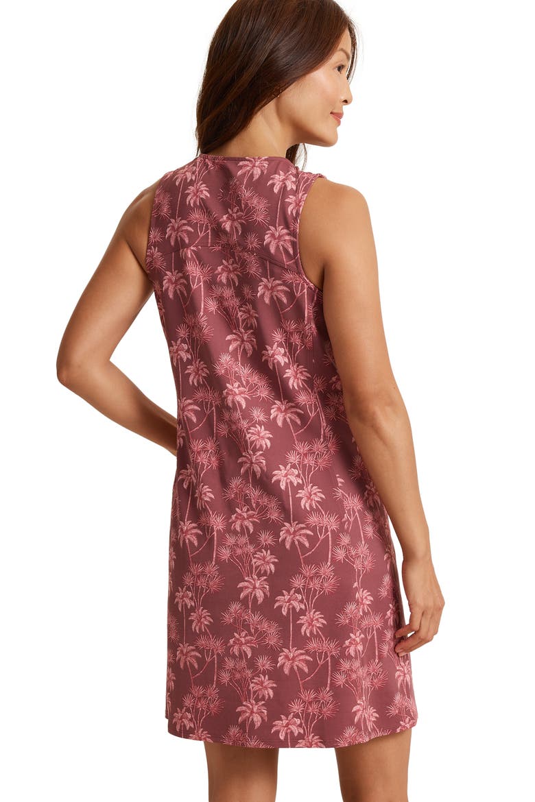 Aubrey Beachside Palms Sleeveless Dress, Alternate, color, SOUR PLUM