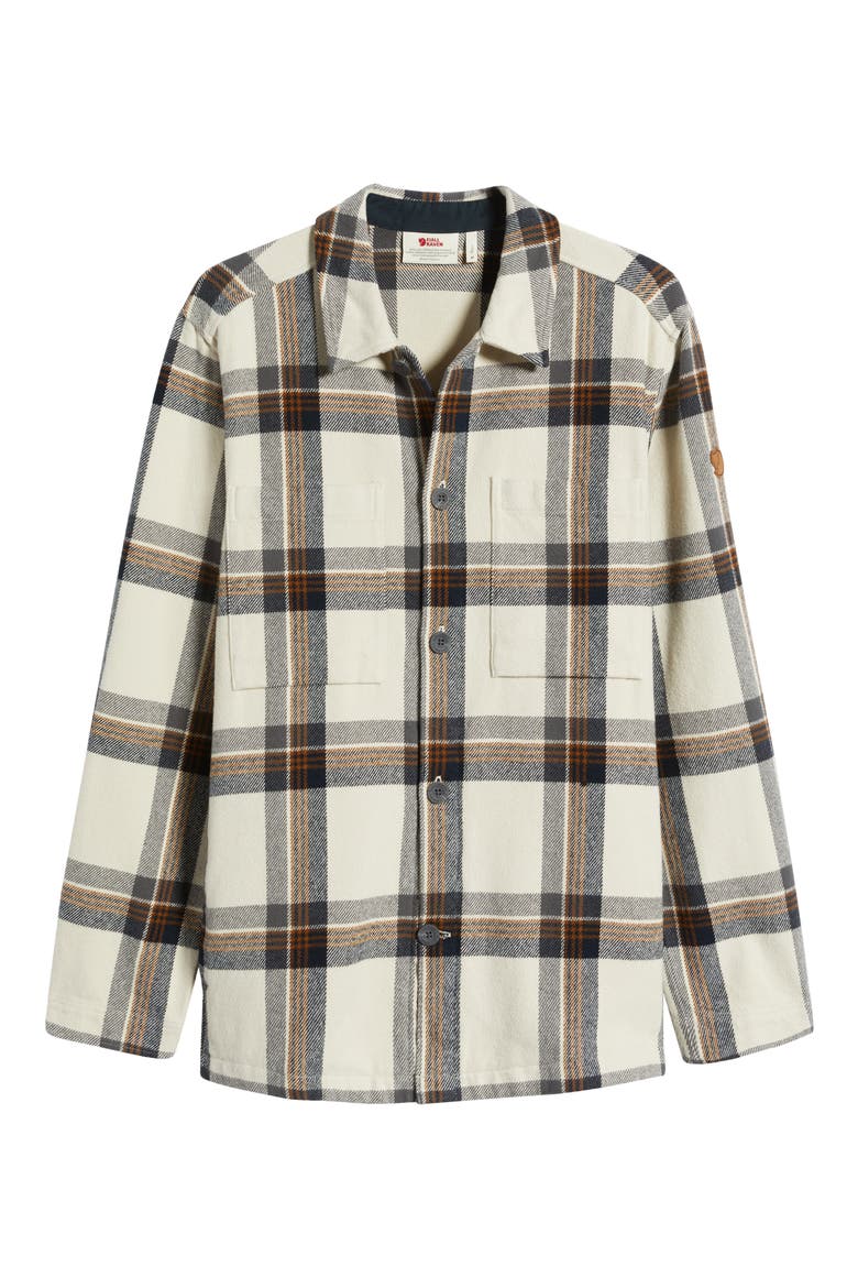 Singi Organic Cotton Flannel Overshirt, Alternate, color, CHALK WHITE-DARK NAVY