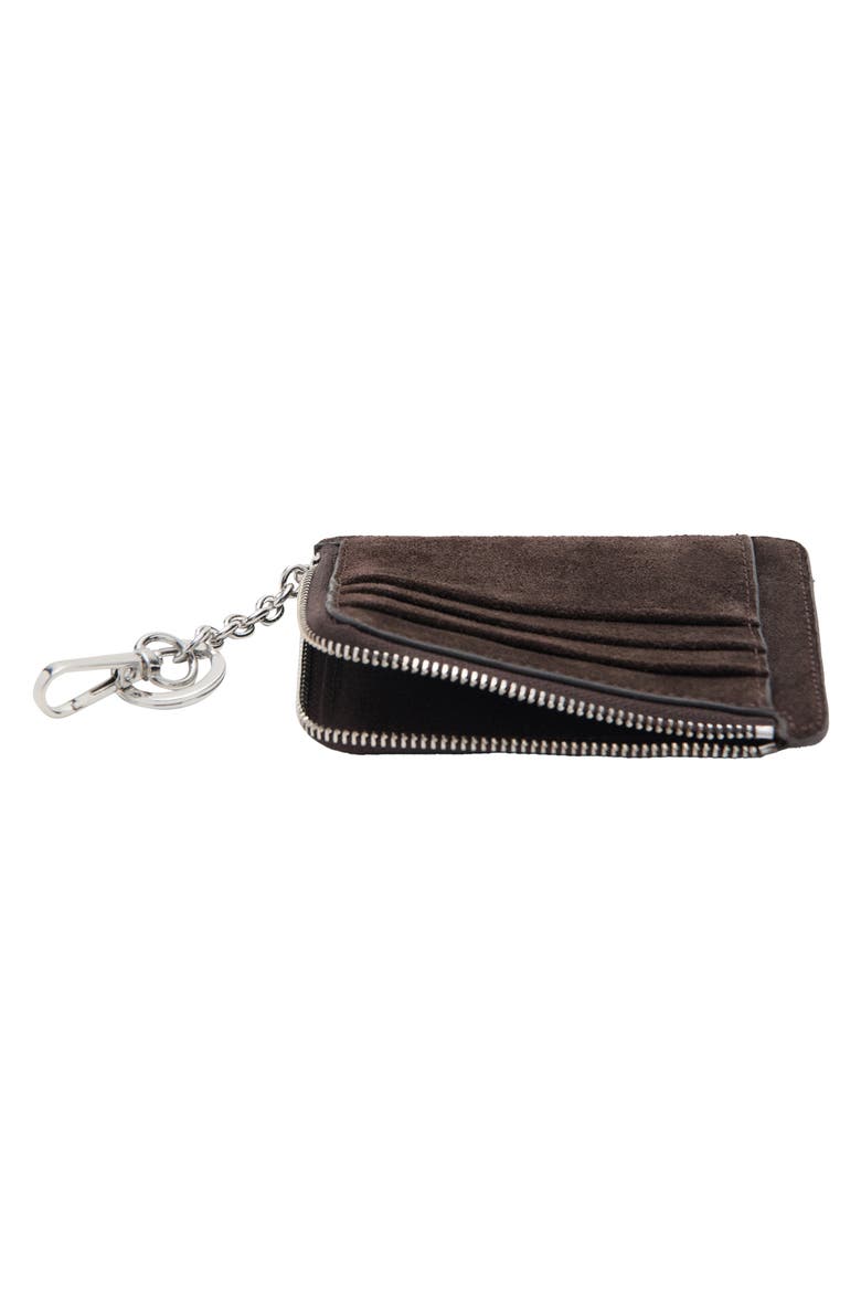 Studded Suede Card Case, Alternate, color, CHOCOLATE