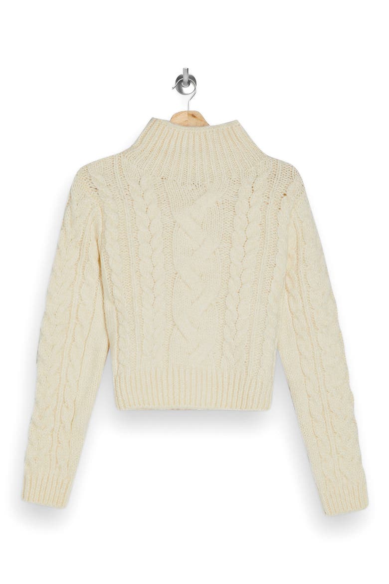 Cable Roll Crop Sweater, Alternate, color, IVORY